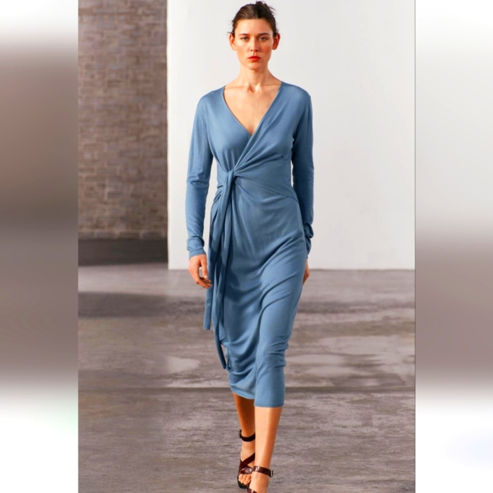 Zara KNIT WRAP DRESS